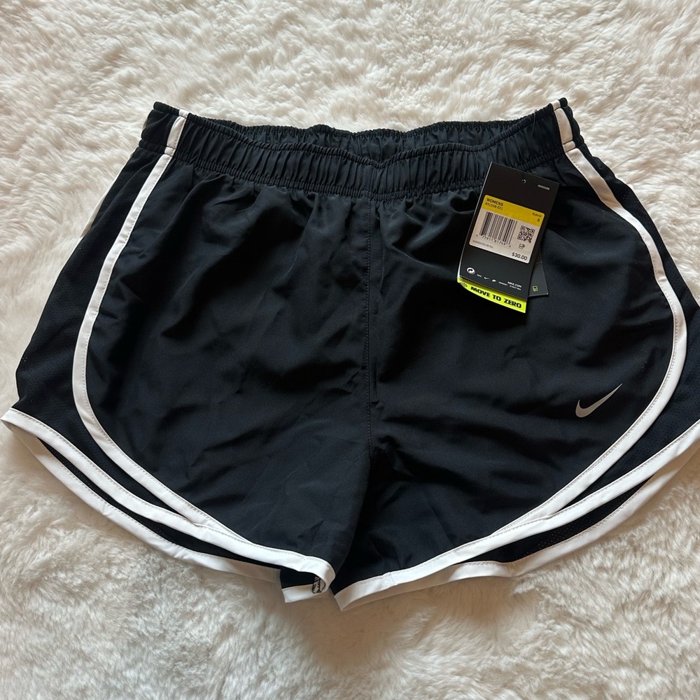 Nike Black Women's Athletic Shorts with White Piping